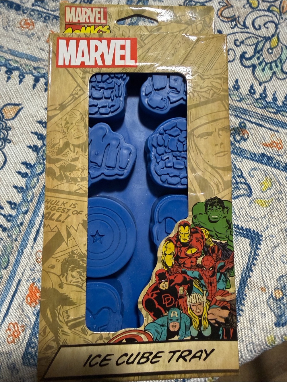 NWOT: Marvel Beige and Red Branded Ice Cube Tray Packaging set of 2